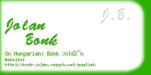 jolan bonk business card